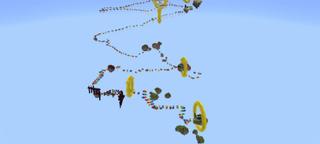 Panorama of the Minecraft Bedrock Marketplace product Parkour Rainbow Road created by 4KS Studios.