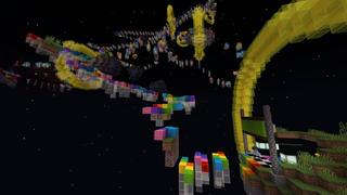 Screenshot of the Minecraft Bedrock Marketplace product Parkour Rainbow Road created by 4KS Studios.