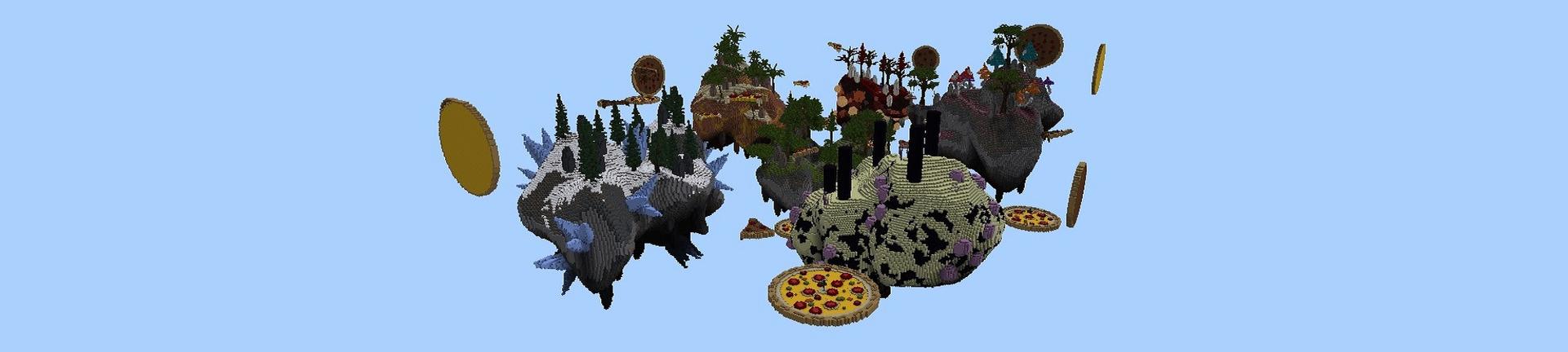 Panorama of the Minecraft Bedrock Marketplace product Pizza Skyblock created by 4KS Studios.
