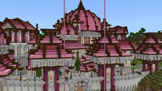 Screenshot of the Minecraft Bedrock Marketplace product Pretty Pink Castle created by 4KS Studios.