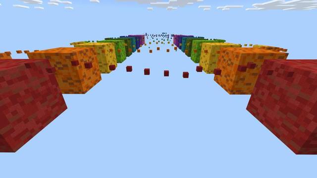 Screenshot of the Minecraft Bedrock Marketplace product Rainbow Parkour created by 4KS Studios.