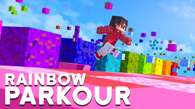 Thumbnail of the Minecraft Bedrock Marketplace product Rainbow Parkour created by 4KS Studios.