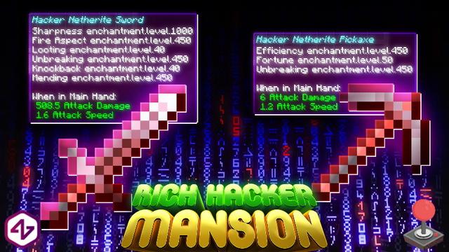 Thumbnail of the Minecraft Bedrock Marketplace product Rich Hacker Mansion created by 4KS Studios.