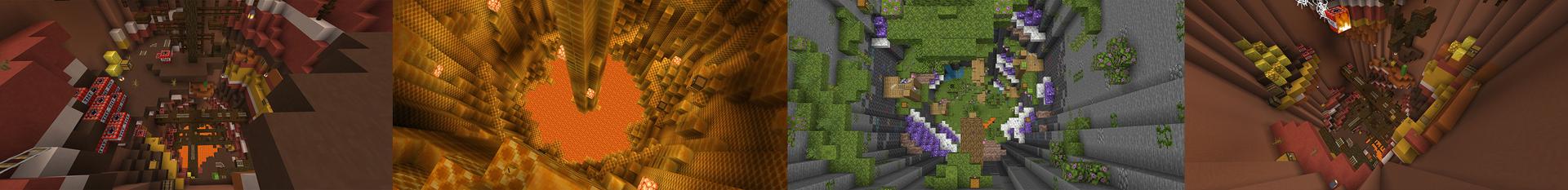Panorama of the Minecraft Bedrock Marketplace product Rising Lava Battle Minigame created by 4KS Studios.