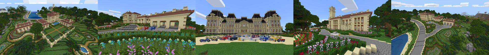 Panorama of the Minecraft Bedrock Marketplace product Royal Mansions created by 4KS Studios.