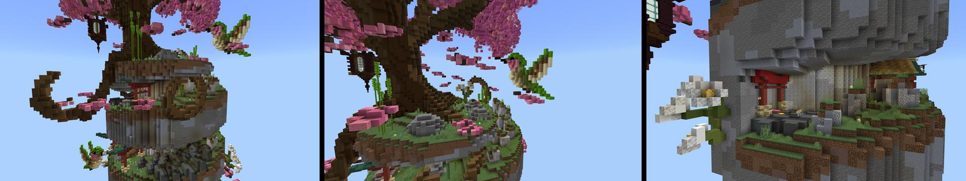 Panorama of the Minecraft Bedrock Marketplace product Sakura Parkour Spiral created by 4KS Studios.