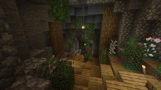 Screenshot of the Minecraft Bedrock Marketplace product Secret Cave Mansion created by 4KS Studios.