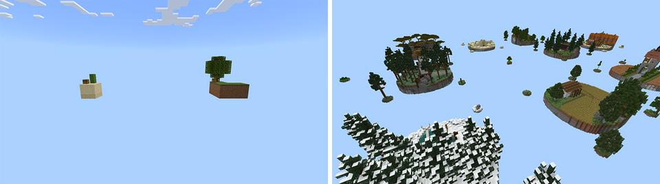 Panorama of the Minecraft Bedrock Marketplace product Sky Block created by 4KS Studios.