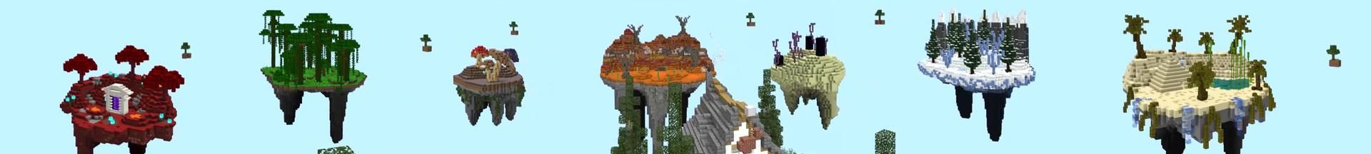 Panorama of the Minecraft Bedrock Marketplace product Skyblock Biomes OP created by 4KS Studios.