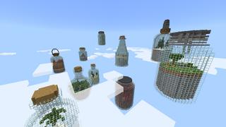 Screenshot of the Minecraft Bedrock Marketplace product Skyblock Bottles created by 4KS Studios.