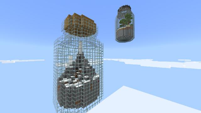 Screenshot of the Minecraft Bedrock Marketplace product Skyblock Bottles created by 4KS Studios.