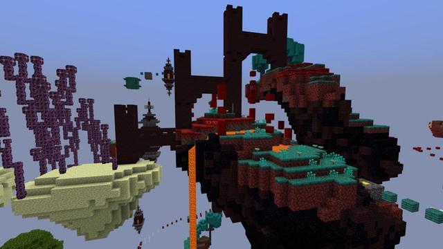 Screenshot of the Minecraft Bedrock Marketplace product Skyblock Parkour IV created by 4KS Studios.