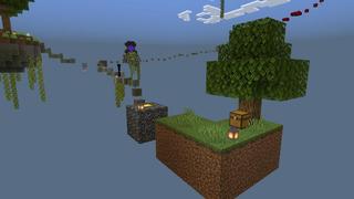 Screenshot of the Minecraft Bedrock Marketplace product Skyblock Parkour Mansion created by 4KS Studios.