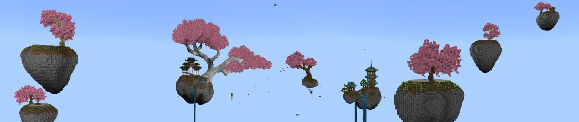 Panorama of the Minecraft Bedrock Marketplace product Skyblock Sakura created by 4KS Studios.