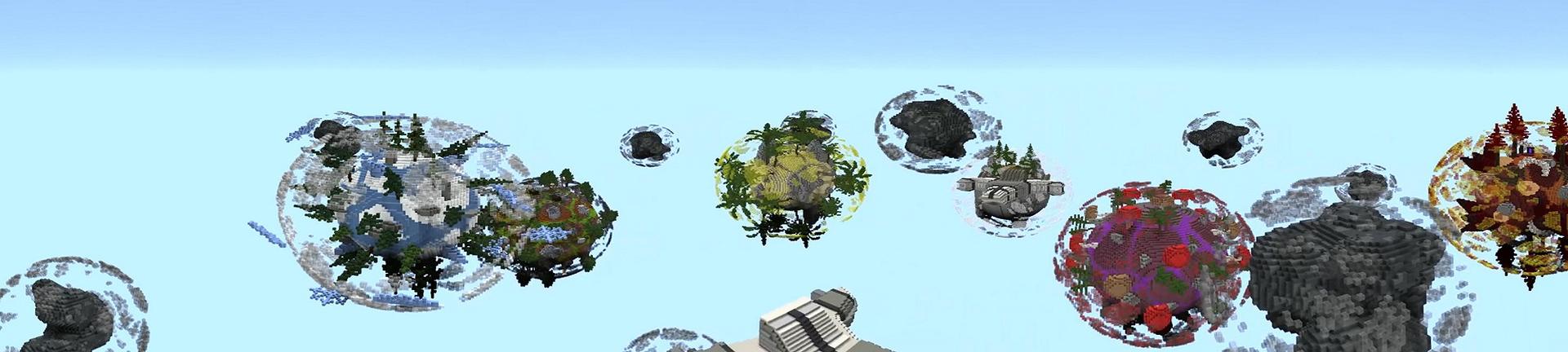 Panorama of the Minecraft Bedrock Marketplace product Skyblock Worlds created by 4KS Studios.