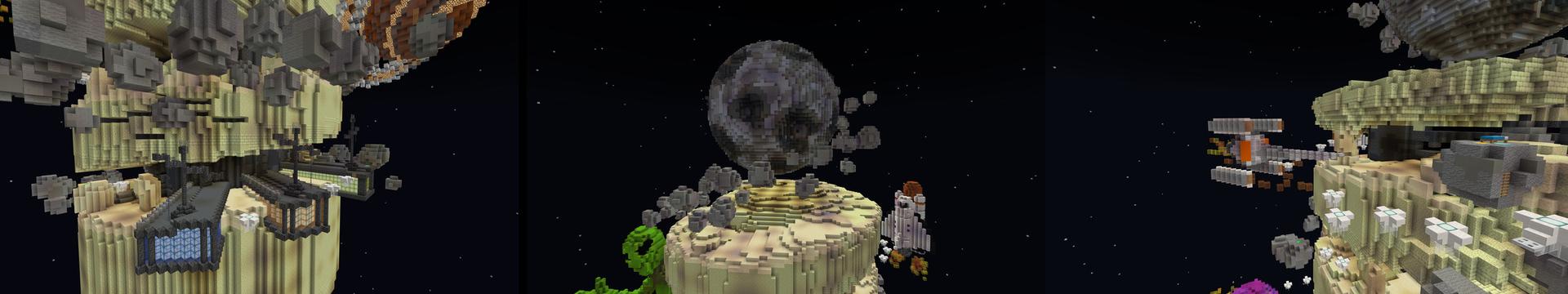 Panorama of the Minecraft Bedrock Marketplace product Spiral Space Parkour created by 4KS Studios.