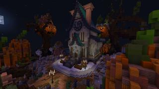 Screenshot of the Minecraft Bedrock Marketplace product Spooky Skyblock Pumpkins created by 4KS Studios.