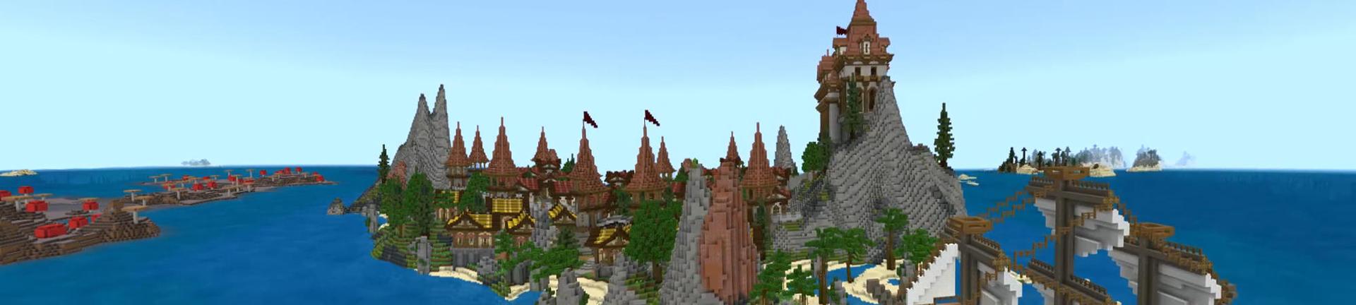 Panorama of the Minecraft Bedrock Marketplace product Stoneland Valley created by 4KS Studios.