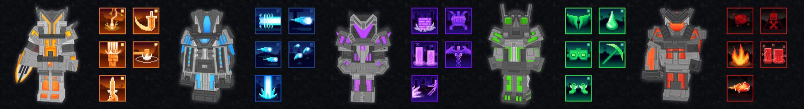 Panorama of the Minecraft Bedrock Marketplace product Super Suits created by 4KS Studios.