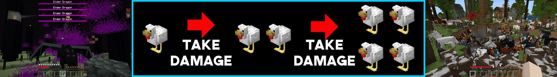 Panorama of the Minecraft Bedrock Marketplace product Survival But... Mobs Multiply created by 4KS Studios.