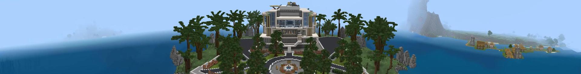 Panorama of the Minecraft Bedrock Marketplace product Trillionaire Mansion created by 4KS Studios.