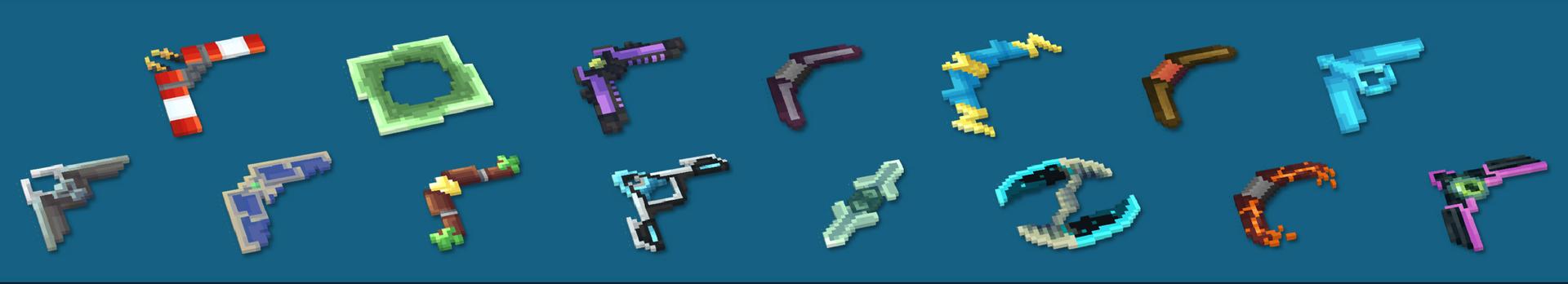 Panorama of the Minecraft Bedrock Marketplace product Ultimate Boomerangs created by 4KS Studios.