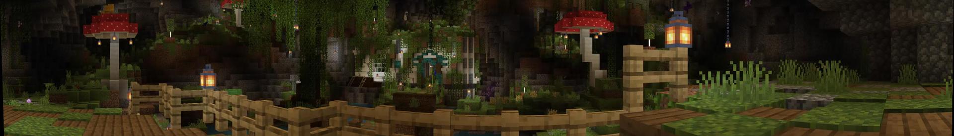 Panorama of the Minecraft Bedrock Marketplace product Underground Paradise created by 4KS Studios.