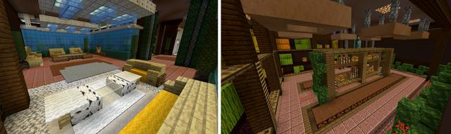 Panorama of the Minecraft Bedrock Marketplace product Waterfall Base created by 4KS Studios.