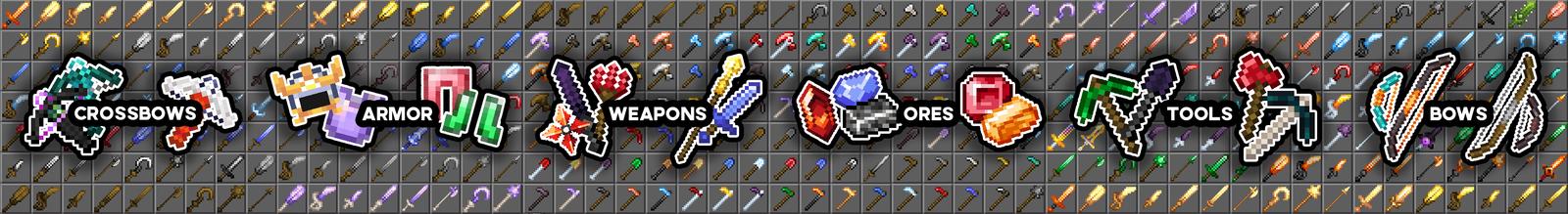 Panorama of the Minecraft Bedrock Marketplace product Weapons Add-On created by 4KS Studios.
