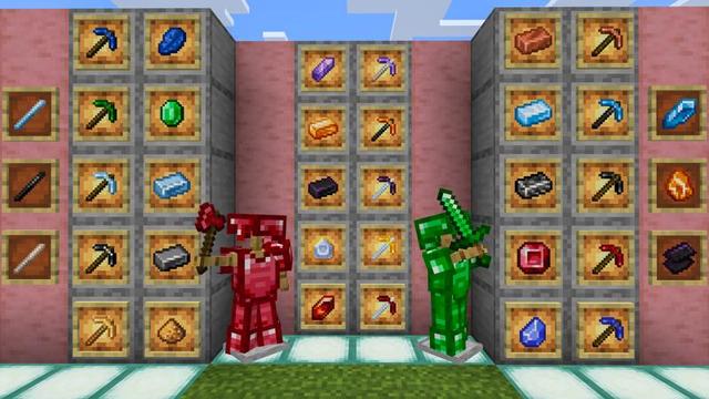Screenshot of the Minecraft Bedrock Marketplace product Weapons Add-On created by 4KS Studios.