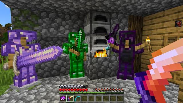 Screenshot of the Minecraft Bedrock Marketplace product Weapons Add-On created by 4KS Studios.