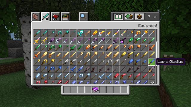 Screenshot of the Minecraft Bedrock Marketplace product Weapons Add-On created by 4KS Studios.