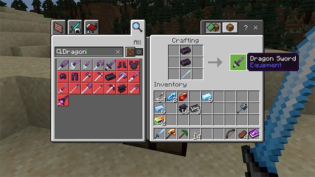 Screenshot of the Minecraft Bedrock Marketplace product Weapons Add-On created by 4KS Studios.