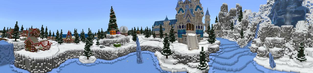 Panorama of the Minecraft Bedrock Marketplace product Winter Castle created by 4KS Studios.
