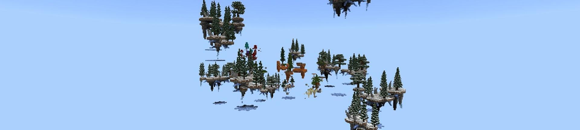 Panorama of the Minecraft Bedrock Marketplace product Winter Skyblock created by 4KS Studios.