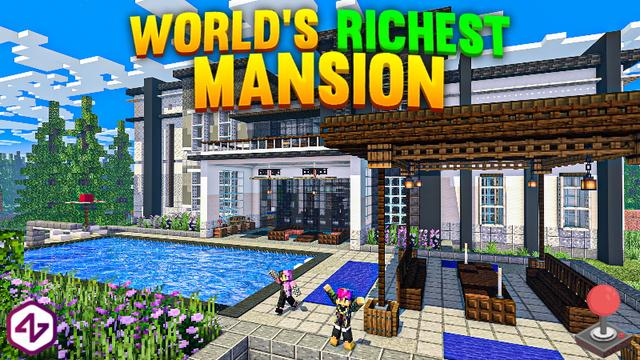 Thumbnail of the Minecraft Bedrock Marketplace product World's Richest Mansion created by 4KS Studios.
