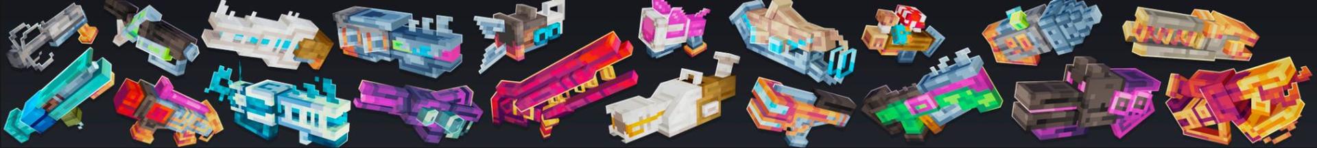 Panorama of the Minecraft Bedrock Marketplace product Blasters Pack created by 5 Frame Studios.