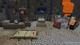 Screenshot of the Minecraft Bedrock Marketplace product Cave Furniture created by 5 Frame Studios.