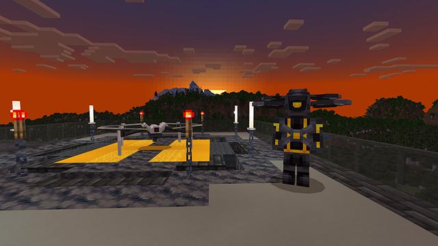 Screenshot of the Minecraft Bedrock Marketplace product Drones Pack created by 5 Frame Studios.