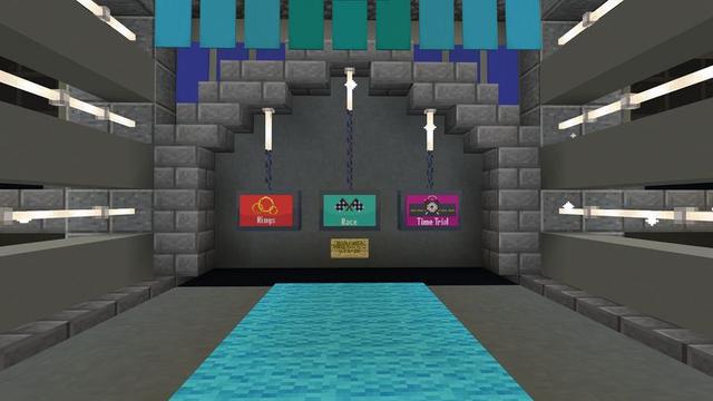 Screenshot of the Minecraft Bedrock Marketplace product Elytra Flight Challenge created by 5 Frame Studios.