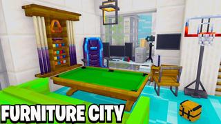 Thumbnail of the Minecraft Bedrock Marketplace product Furniture City created by 5 Frame Studios.