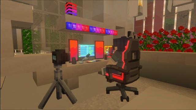Screenshot of the Minecraft Bedrock Marketplace product Gaming Furniture Add-On created by 5 Frame Studios.
