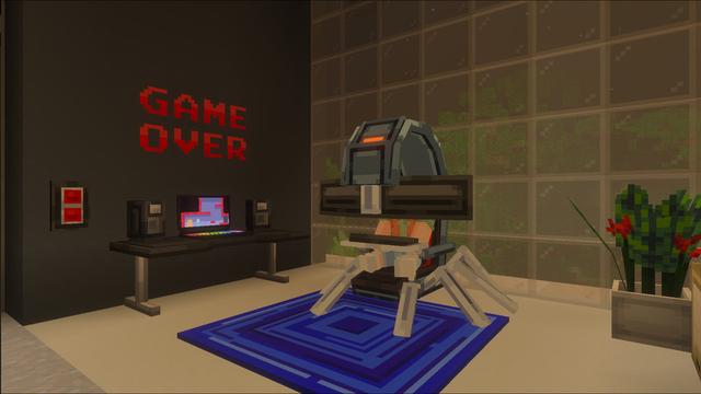 Screenshot of the Minecraft Bedrock Marketplace product Gaming Furniture Add-On created by 5 Frame Studios.