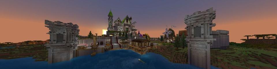 Panorama of the Minecraft Bedrock Marketplace product Hacker Trades created by 5 Frame Studios.
