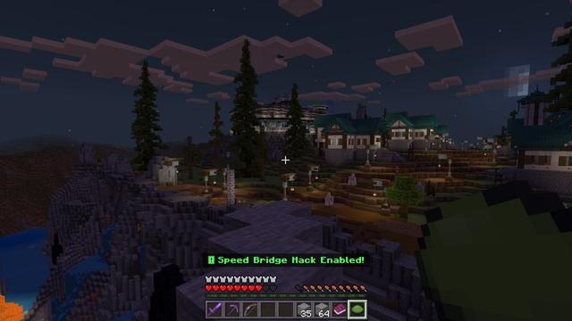 Screenshot of the Minecraft Bedrock Marketplace product Hacks: Speed Bridge created by 5 Frame Studios.