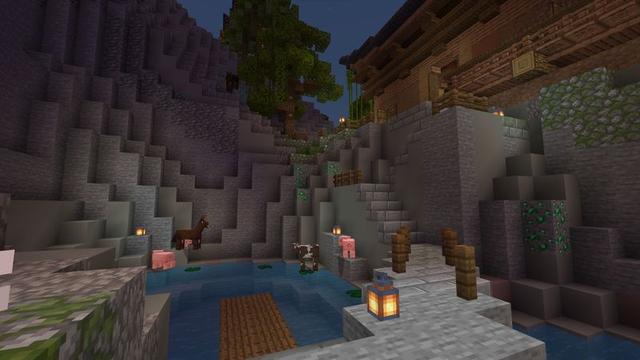 Screenshot of the Minecraft Bedrock Marketplace product Japanese Mountain Village created by 5 Frame Studios.