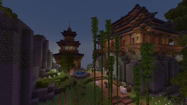 Screenshot of the Minecraft Bedrock Marketplace product Japanese Mountain Village created by 5 Frame Studios.