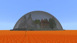 Screenshot of the Minecraft Bedrock Marketplace product Lava Dome Survival created by 5 Frame Studios.