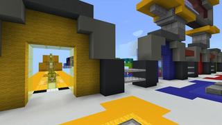 Screenshot of the Minecraft Bedrock Marketplace product Lucky Block Race created by 5 Frame Studios.