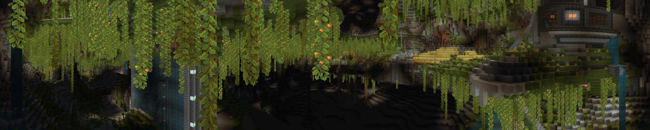 Panorama of the Minecraft Bedrock Marketplace product MEGA Cave Mansion created by 5 Frame Studios.